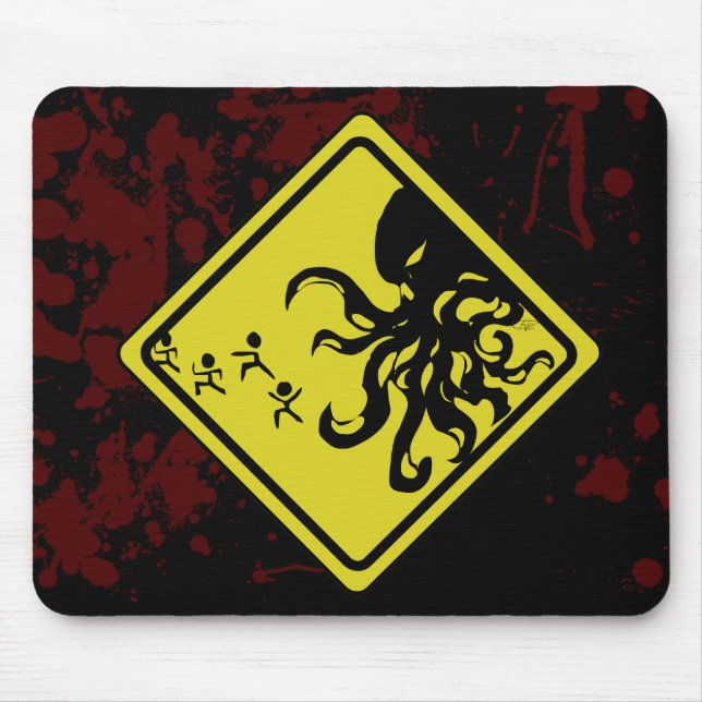 Tapis de souris de Cthulhu de précaution (Devant)