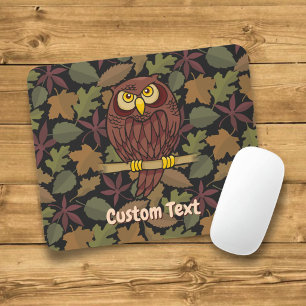 Tapis de souris de dessin animé de hibou