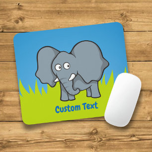 Tapis de souris de dessin animé éléphant gris