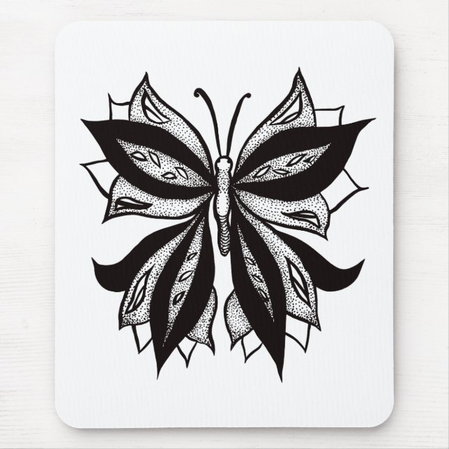 Tapis De Souris De dessin étrange d'encre d'abrégé sur tatouage de (Devant)