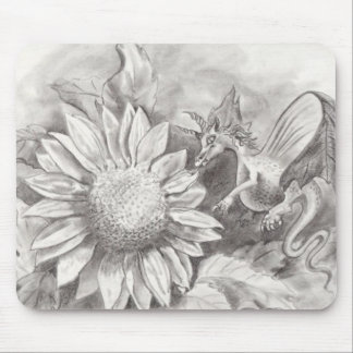 Tapis de souris de dragon de tournesol
