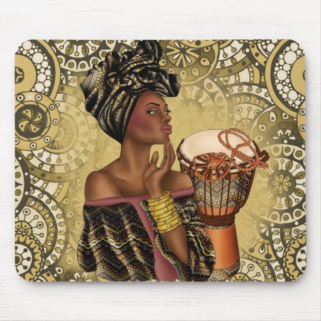 Tapis de souris de femme d'Afro-américain (Devant)