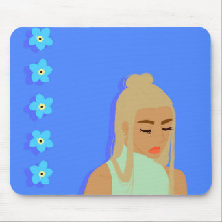 Tapis de souris de fille de myosotis