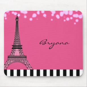Tapis de souris de filles de caniche de rose de