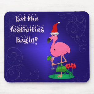 tapis de souris de Flamant rose de Noël
