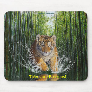 Tapis de souris de flux de bambou et de tigre