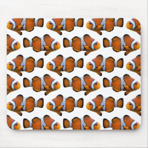 Tapis de souris de frénésie de Clownfish (blanc)