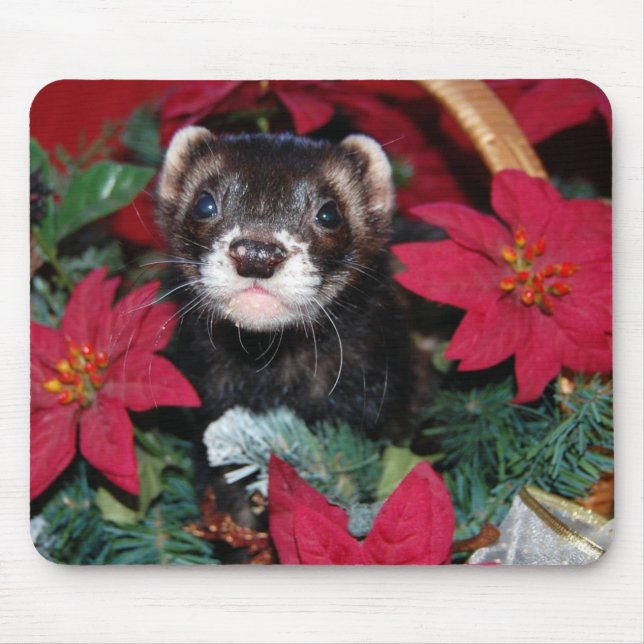 Tapis de souris de furet de Noël (Devant)
