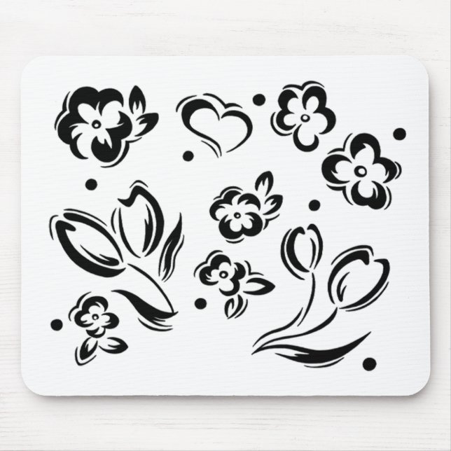 Tapis de souris de graphique de fleur (Devant)