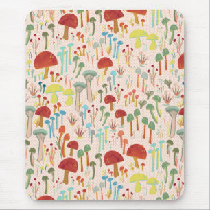 tapis de souris de jardin de champignons mignon