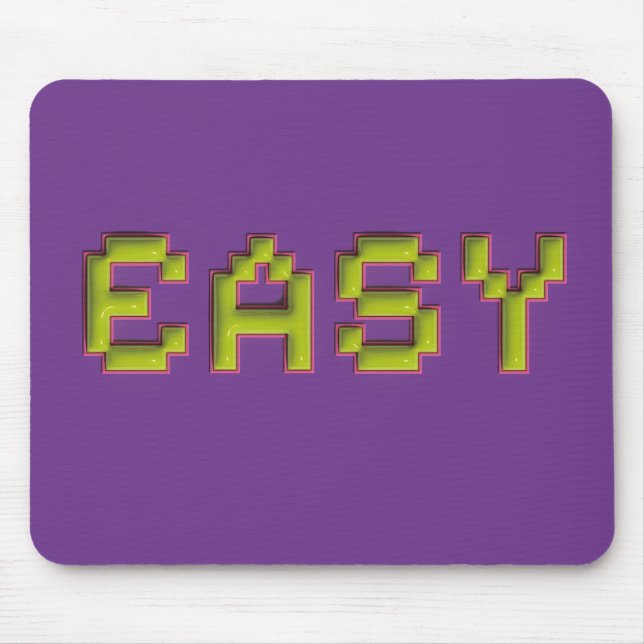 Tapis de Souris de Jeu en Pixel Art Rétro EASY - N (Devant)