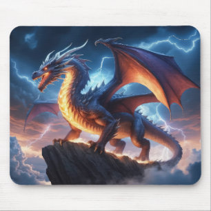 Tapis de souris de jeu fantastique Dragon Éclair É