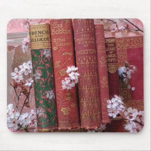Tapis De Souris De jolis livres et fleurs anciennes