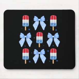 Tapis De Souris De Juillet Mignonne Popsicle Bows Patriotique Femm