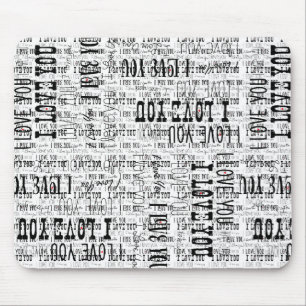 Tapis de souris de la Saint-Valentin texte typogra