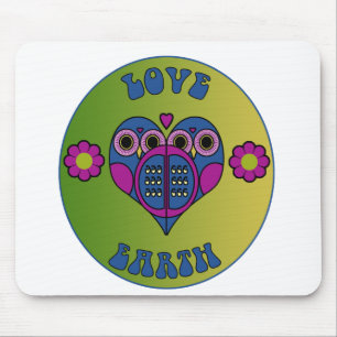 Tapis de souris de la terre d'amour