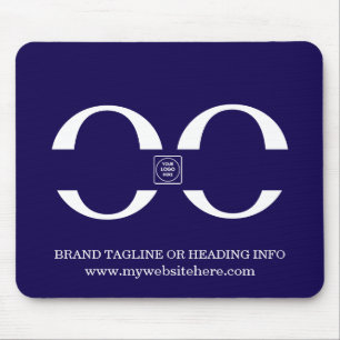 Tapis de souris de logo d'entreprise bleu marine