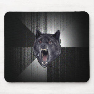 Tapis de souris de loup de folie