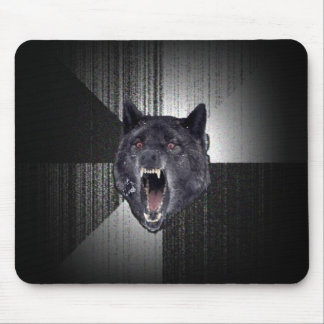 Tapis de souris de loup de folie