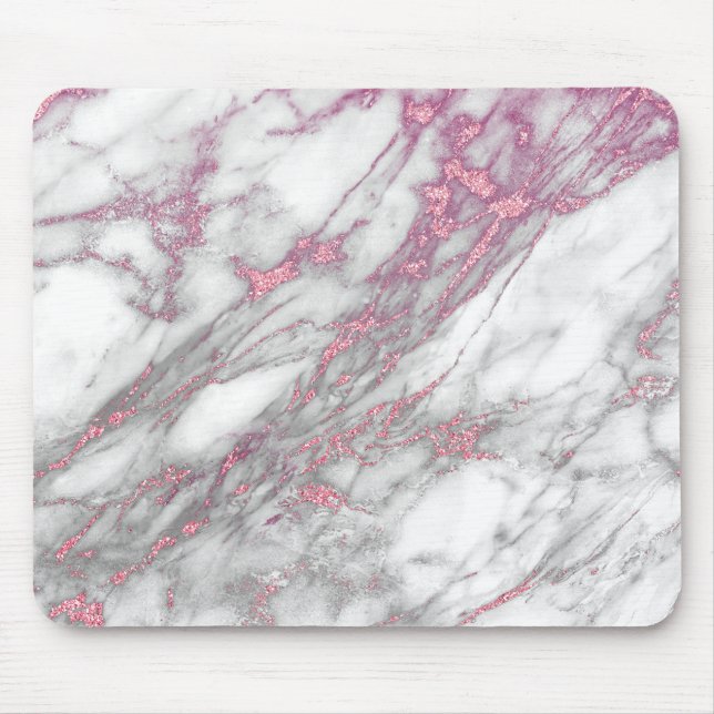Tapis de souris de marbre rose (Devant)