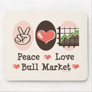 Tapis de souris de marché haussier d'amour de paix