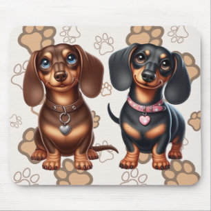 Tapis De Souris De mignons amis dachshund