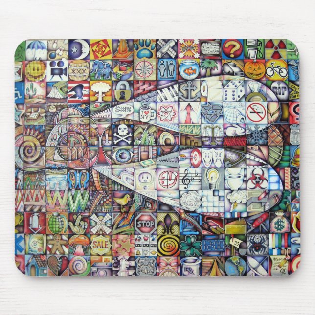 tapis de souris de mosaïque de mouche (Devant)