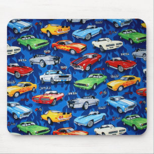 Tapis de souris de motif de voitures de muscle