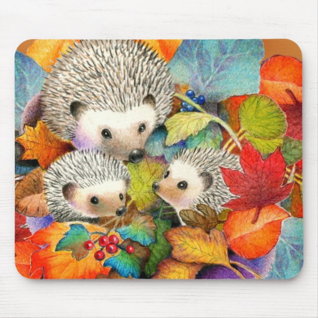 Tapis de souris de Mousepad de hérisson de chute (Devant)