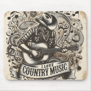 Tapis de souris de musique country.