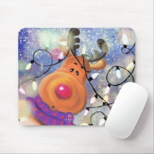 Tapis de souris de Noël rennes Cadeau