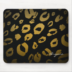 Tapis de souris de noir d'or de poster de animal