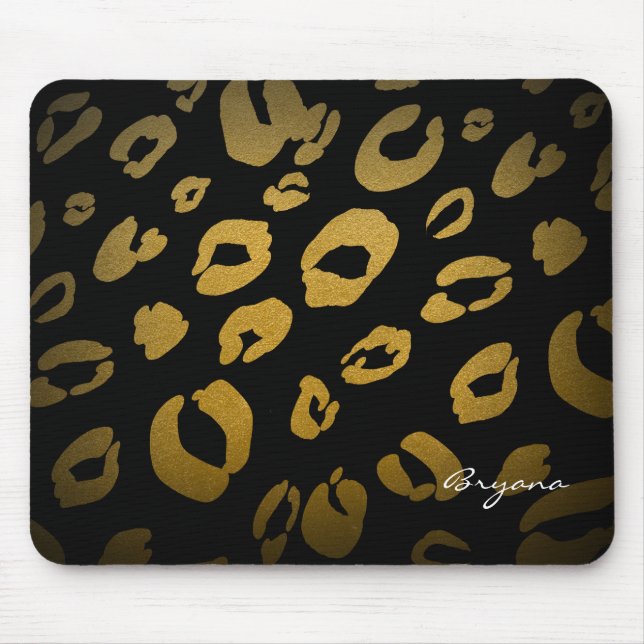 Tapis de souris de noir d'or de poster de animal (Devant)