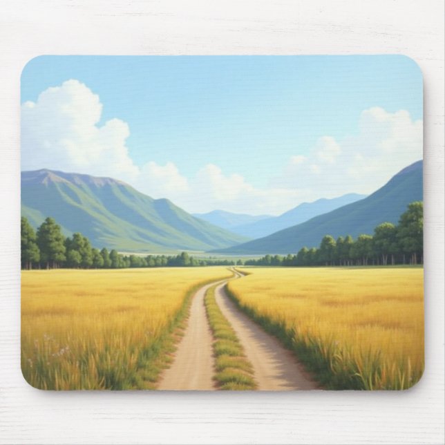 Tapis de souris de paysage de route de terre (Devant)