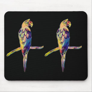 Tapis de souris de perroquet coloré