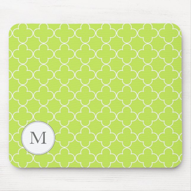 Tapis de souris de Quatrefoil de monogramme - (Devant)