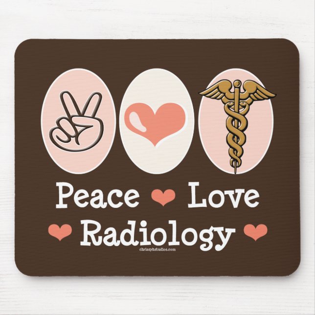 Tapis de souris de radiologie d'amour de paix (Devant)