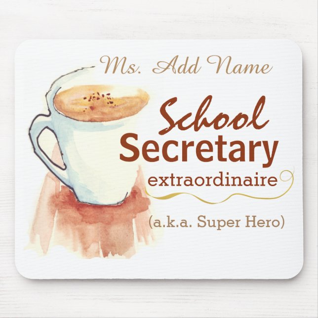 Tapis de souris de secrétaire Custom d'école (Devant)