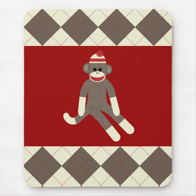 Tapis de souris de singe de chaussette (Devant)