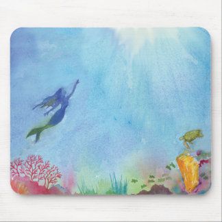 Tapis de souris de sirène d'aquarelle