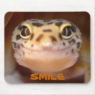 Tapis de souris de sourire de Gecko de léopard