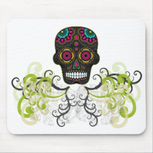 Tapis de souris de tatouage de crâne de sucre