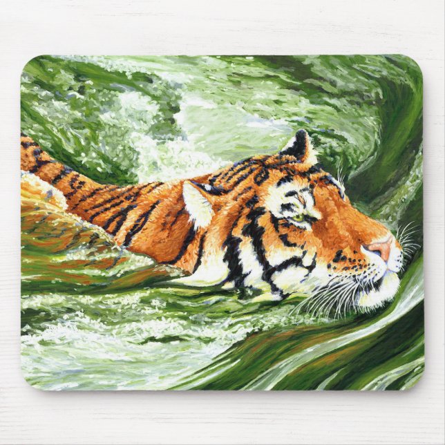 Tapis de souris de tigre de natation (Devant)