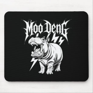Tapis De Souris Death Metal Bébé Hippopotame Mignon Moo Deng Hippo