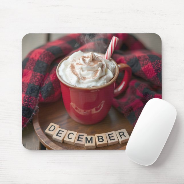 Tapis De Souris Décembre Chocolat Chaud Avec Couverture Plaid (Avec souris)