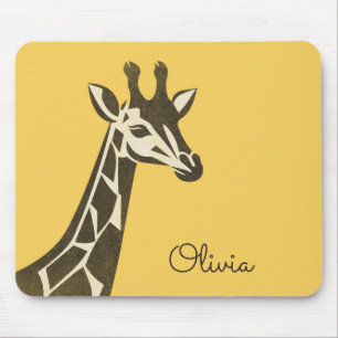 Tapis De Souris Décor en tête de girafe de mignonne