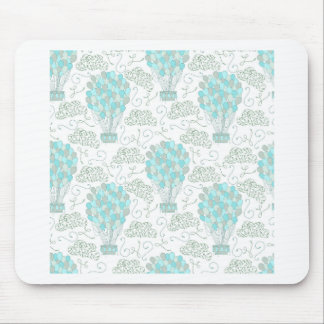 Tapis De Souris Décoration de nurserie bleu turquoise montgolfière