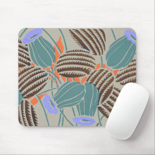 Tapis De Souris Décoration Florale Moderne Bohème Sarcelle et Lava