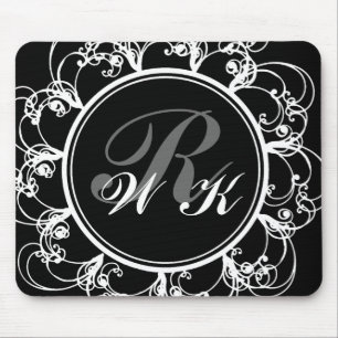 Tapis de souris décoré d'un monogramme de