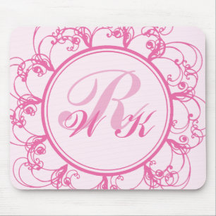 Tapis de souris décoré d'un monogramme de